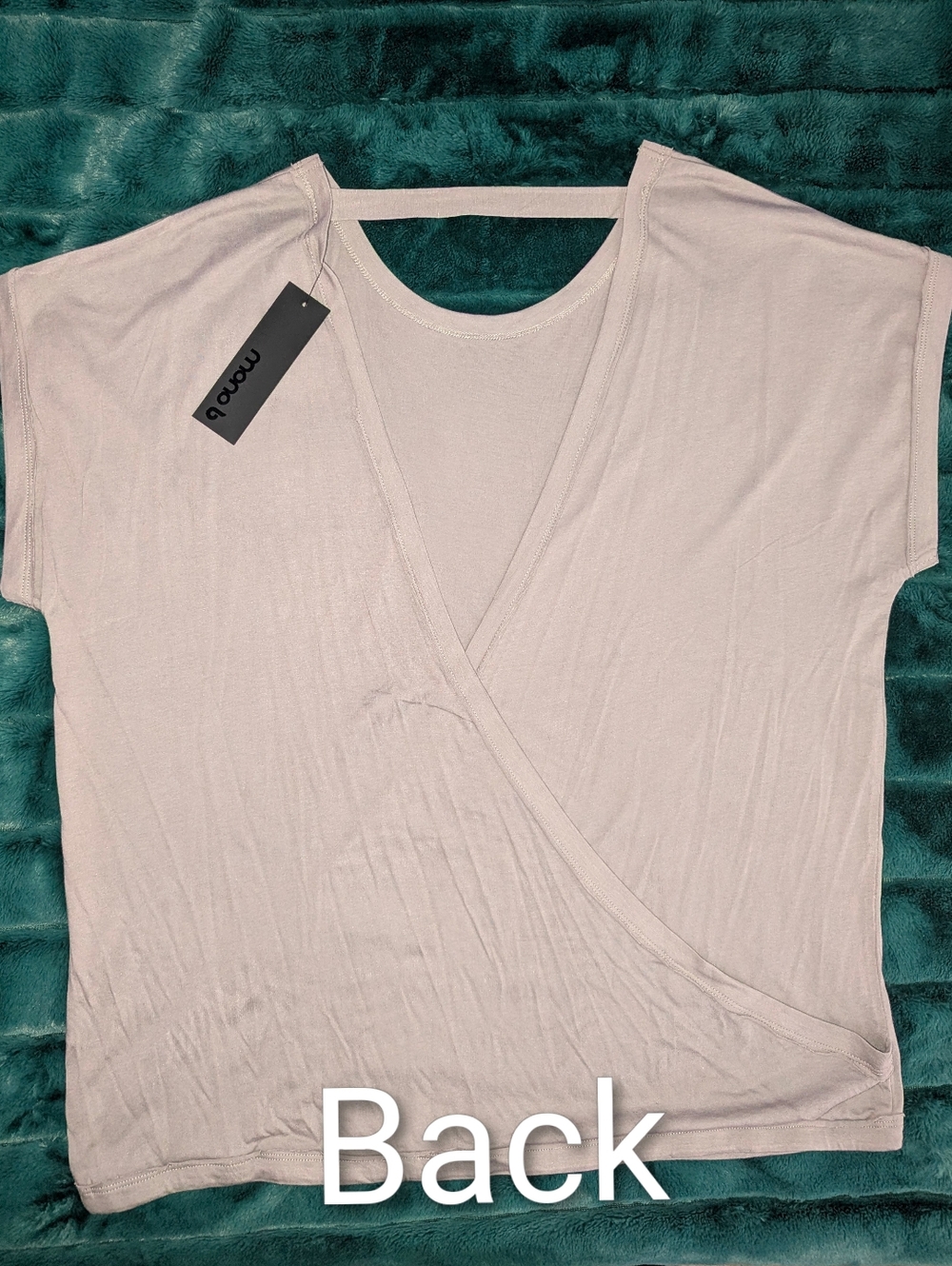 Mono B Grey Criss Cross Open Back Top | Size 3XL | NWT